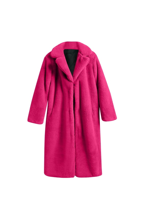 Women's Colorblock Sherpa Coat Winter Thick Faux Patchwork Medium Length Coat With Added Velvet