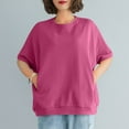 thumbnail image 1 of Karight Women's Crew Neck T Shirt Oversized Casual Loose Short Sleeve Tee Summer Athletic Workout Pullover Tops with Pockets, 1 of 5