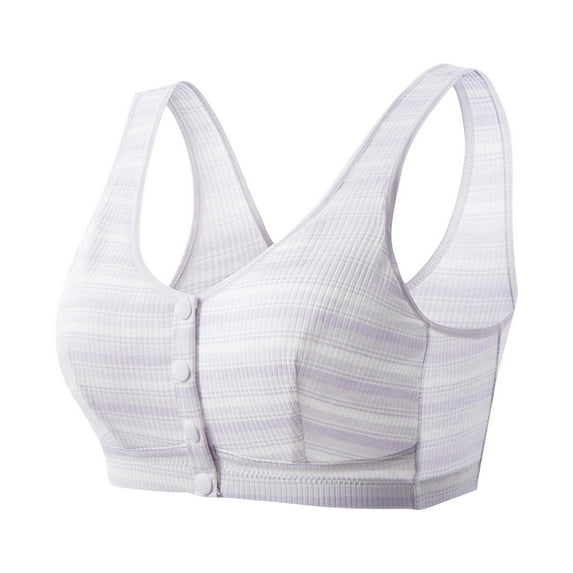 Karight Women's Daisy Bras for Seniors Front Closure Bralettes Senior Comfort Everyday Bras No Wire Underwear T Shirt Bra