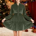 thumbnail image 1 of Karight Women's Elegant Velvet Dress V Neck Tiered Babydoll Aline Flowy Formal Wedding Bridesmaid Dresses, 1 of 8