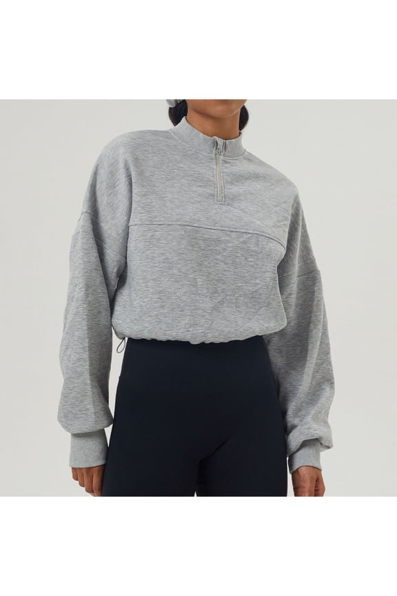 Women's Half Zip Up Sweatshirt Oversized Fleece Jacket Trendy Hoodies Lightweight Coats Swing Tops for Women Plus