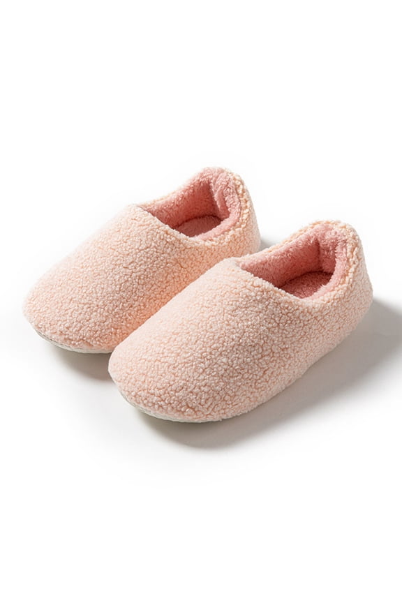 Women's House Slippers Lightweight Memory Foam House Shoes Cozy Closed Back Slippers with Curly Fleece for Indoor Outdoor