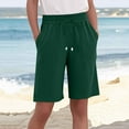 thumbnail image 1 of Karight Women's Linen Shorts Casual Bermuda Long Linen Shorts High Waisted Comfy Summer with Pockets 5" 10", 1 of 5