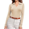 thumbnail image 1 of Karight Women's Long Sleeved Pullover Casual Collar Solid Color Top/shirt, 1 of 5