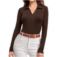 thumbnail image 1 of Karight Women's Long Sleeved Pullover Casual Collar Solid Color Top/shirt, 1 of 5