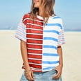 thumbnail image 1 of Karight Women's Oversized Striped Patchwork T - Shirt Casual Loose Fit Short Sleeve Tee for Summer Beach & Daily Outfits, 1 of 9