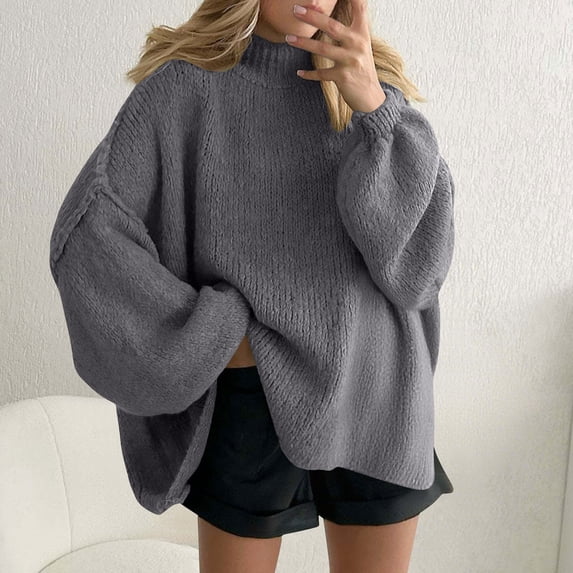 Karight Women's Oversized Sweater Crewneck Long Sleeve Fuzzy Knit Chunky Pullover Sweaters 2025 Fall Winter Trendy Outfits