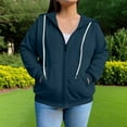 thumbnail image 1 of Karight Women's-Plus-Size-Zip-Up-Hoodies Long Sleeve Drawstring Hooded Sweatshirts Full Zip Lightweight Tops with Pockets, 1 of 6