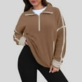 thumbnail image 1 of Karight Women's Sherpa Fleece Sweatshirt Jacket Half Zip Oversized Long Sleeve Pullover Sweatshirt Winter Fall Outfits, 1 of 6