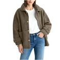 thumbnail image 1 of Karight Women's Soft Fluffy Blazer Jacket Lapel Collar Warm Thick Fuzzy Teddy Fleece Casual Double Breasted Jacket, 1 of 6