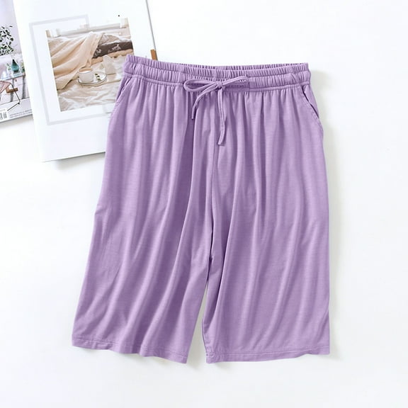 Karight Women's Soft Sleep Pajama Shorts Modal Cotton Loungewear Pjs Bottoms Elastic Waist Lounge-Shorts with Pockets