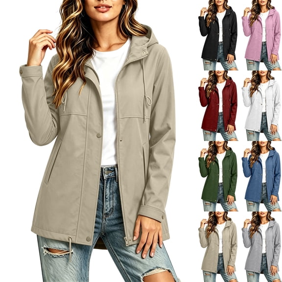 Karight Women's Solid Color Loose Long-Sleeved Tops Casual Softshell Jacket