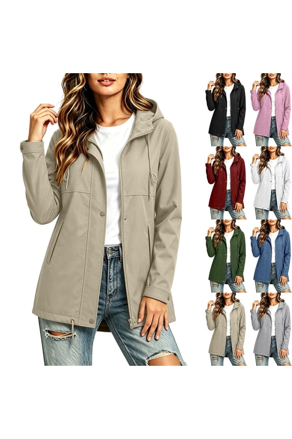 Women's Solid Color Loose Long-Sleeved Tops Casual Softshell Jacket