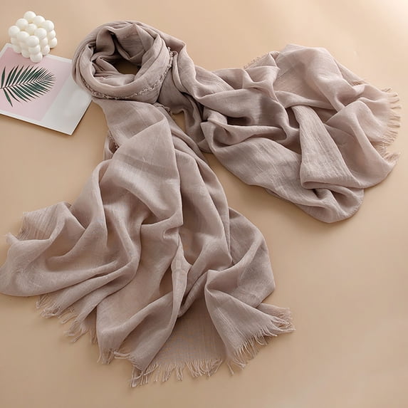 Karight Women's Solid-colored Thin Scarves High-end And Versatile For Women Long Air-conditioned Shawls Sun-protective Gauze Scarves Silk Scarves