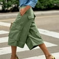 thumbnail image 1 of Karight Women's Summer Casual Cargo Shorts Elastic Waist Drawstring Hiking Bermuda Shorts with Pockets, 1 of 8