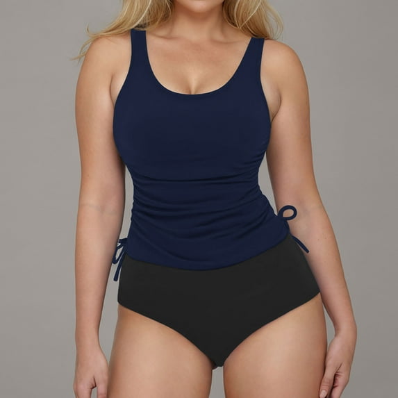 Karight Women's Tankini Swimsuits Tummy Control Swimwear Two Piece Bathing Suits Modest Swim Tank Tops with Bikini Bottoms