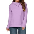 thumbnail image 1 of Karight Women's Turtleneck Sweater Lantern Long Sleeve Cable Knit Pullover Sweaters Jumper, 1 of 5