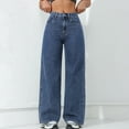 thumbnail image 1 of Karight Women's Wide Leg Jeans High Waisted Denim Pants Stretchy Casual Baggy Straight Leg Loose Fit Jeans for Women, 1 of 9