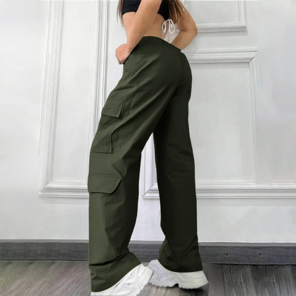 Karight Women's Wide Leg Sweatpants Drawstring Waist Baggy Cargo Pants Casual Trousers with Pockets