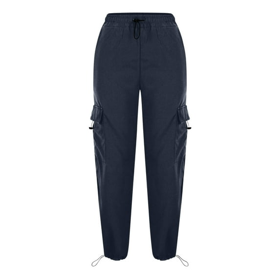 Karight Womens Baggy Cargo Pants Casual Hiking Trousers Loose Fit Parachute Pants Hight Waist Mutil Pocket Trousers