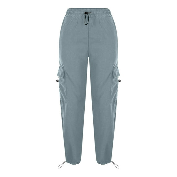 Karight Womens Baggy Cargo Pants Casual Hiking Trousers Loose Fit Parachute Pants Hight Waist Mutil Pocket Trousers