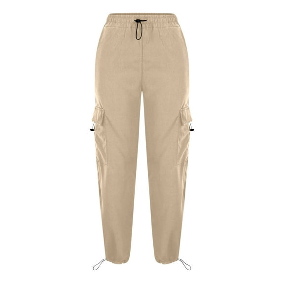 Karight Womens Baggy Cargo Pants Casual Hiking Trousers Loose Fit Parachute Pants Hight Waist Mutil Pocket Trousers
