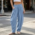 thumbnail image 1 of Karight Womens Barrel Pants High Elastic Waisted Summer Capri Pants Loose Fit Casual Wide Leg Trousers, 1 of 7