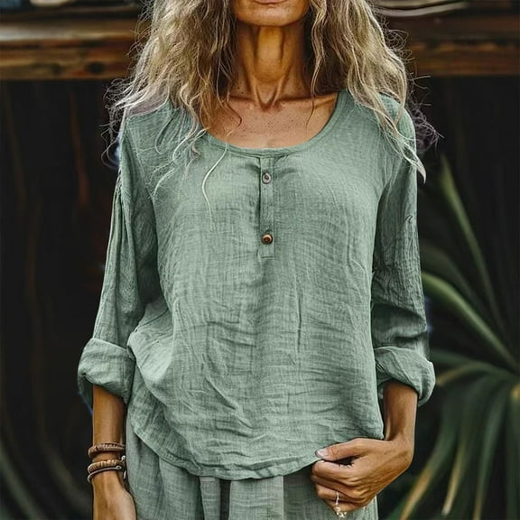 Karight Womens Button Down Shirt Long Sleeve Blouse