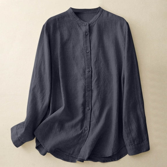 Karight Womens Button Down Shirt Long Sleeve Blouse