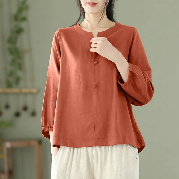 Karight Womens Button Down Shirt Long Sleeve Blouse