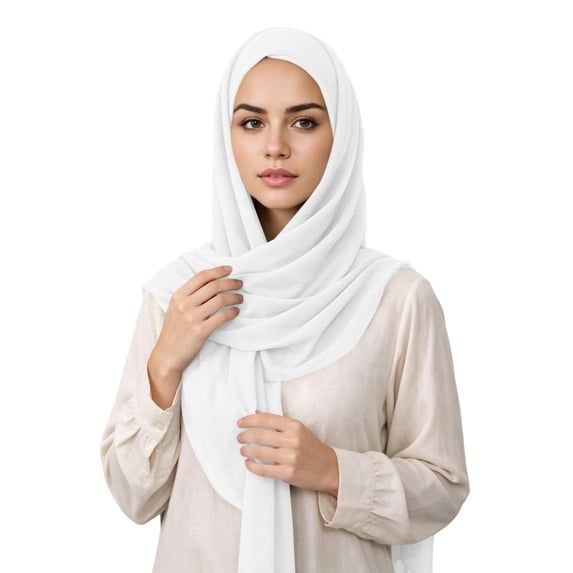 Karight Womens Chiffon Hijab Scarf Lightweight Solid Color Breathable Sheer Head Wrap