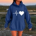 thumbnail image 1 of Karight Womens Cute Preppy Sweatshirts Love Heart Graphic Pullover Tops Drawstring Hoodie Trendy Teens Girls Clothes, 1 of 4