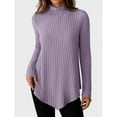 thumbnail image 1 of Karight Womens Fall Tunic Tops Long Sleeve Shirts for Women Turtleneck Lightweight Sweaters Asymmetrical Hem Tops, 1 of 7