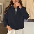 thumbnail image 1 of Karight Womens Fall/Winter Quarter Zip Pullover Casual Long Sleeve Shirts Half Zip Sweatshirt Trendy Clothes, 1 of 6