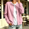 thumbnail image 1 of Karight Womens Fleece Snap Front Cardigan, Soft Lightweight Sweatshirt for Women, Baseball Jacket with Pockets, 1 of 8