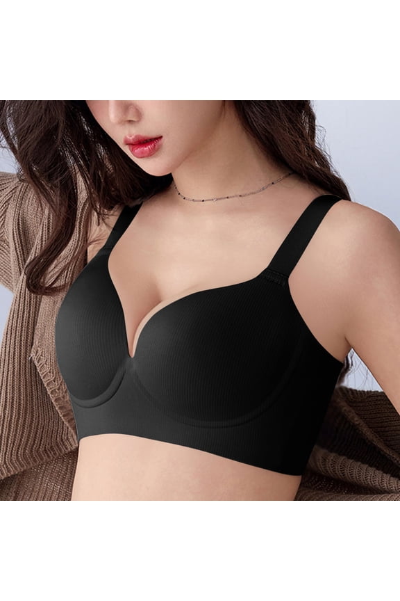 Womens Full Coverage Underwire Bra Seamless Molded Cups Adjustable Wide Straps Supportive Full Figure Bra for Everyday Wear