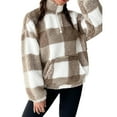 thumbnail image 1 of Karight Womens Half Zip Sherpa Fleece Pullover Soft Oversized Sweatshirt with Pockets Warm Fuzzy Sweater, 1 of 6