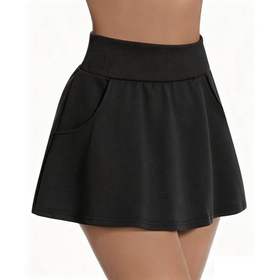 Karight Womens High Waisted A Line Skirt Casual Mini Skater Skirt with Pockets Versatile Everyday Wear