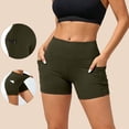 thumbnail image 1 of Karight Womens High Waisted Yoga Shorts with Pockets Tummy Control Buttery Soft Workout Shorts for Running Gym, 1 of 8
