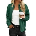 thumbnail image 1 of Karight Womens Long Sleeve Zip Up Sweatshirts Jackets Casual Loose Outwear with Pockets, 1 of 9