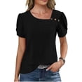 thumbnail image 1 of Karight Womens Plus Size Textured Tops Summer Ruffle Short Sleeve Casual T Shirts Crewneck Loose Fit Tee Blouse Shirts, 1 of 8