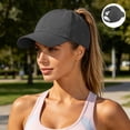 thumbnail image 1 of Karight Womens Ponytail Baseball Cap Adjustable High Messy Bun Ponycap Quick Drying Trucker Hats, 1 of 9