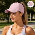 thumbnail image 1 of Karight Womens Ponytail Baseball Cap Adjustable High Messy Bun Ponycap Quick Drying Trucker Hats, 1 of 9