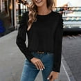 thumbnail image 1 of Karight Womens Puff Long Sleeve Shirts Crewneck Spring Fall Tops Basic Dressy Casual Blouses Trendy Outfits, 1 of 8
