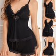 thumbnail image 1 of Karight Womens Ribbed Cami Shorts Set Adjustable Spaghetti Strap V Neck Sleepwear with Lace Trim 2 Piece Pajama Loungewear Outfits, 1 of 8