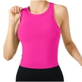 thumbnail image 1 of Karight Womens Ribbed Seamless Crop Tank Tops Racerback Sports Bra Wireless Workout Yoga Bras for Gym Fitness, 1 of 1