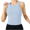 thumbnail image 1 of Karight Womens Ribbed Seamless Crop Tank Tops Racerback Sports Bra Wireless Workout Yoga Bras for Gym Fitness, 1 of 1