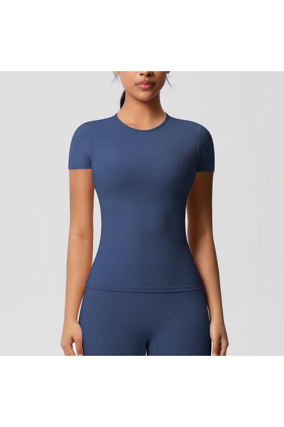 Womens Seamless Soft Smoothing T-Shirts Short Sleeve Slim Fit Basic Tees Crew Neck Casual Shirts