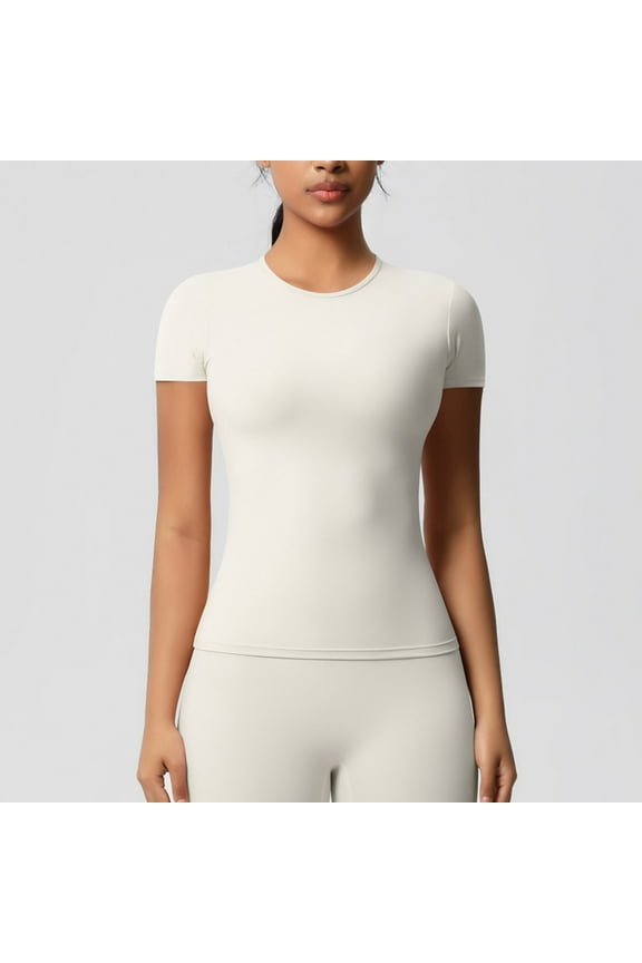 Womens Seamless Soft Smoothing T-Shirts Short Sleeve Slim Fit Basic Tees Crew Neck Casual Shirts