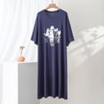 thumbnail image 1 of Karight Womens Short Sleeve Nightgown Cat Print Casual Loose Fit Midi Sleep Dress Soft Loungewear Nightshirt with Pockets, 1 of 5
